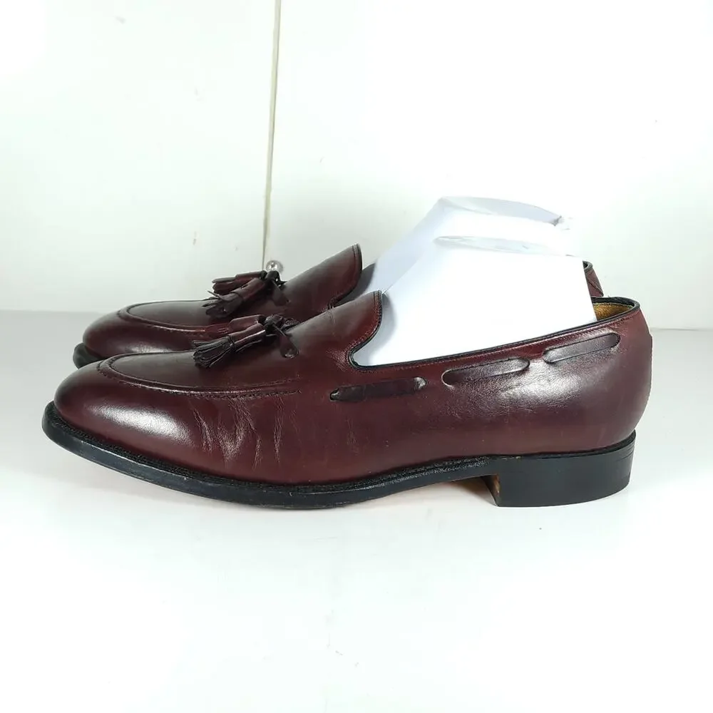 Johnston Murphy Men's Aristocraft US9B/D Burgundy Leather Tassel Loafers